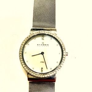 Skagen Silver/Rhinestone Watch